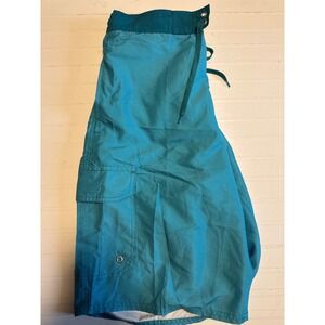 Airwalk Board Shorts Men Medium Teal Blue Excellent Mesh Lined Cargo Pocket